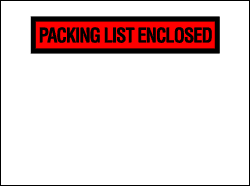 4.5" x 5.5" Packing List Enclosed Slip 1000/CS Panel Face 4000 Pieces 